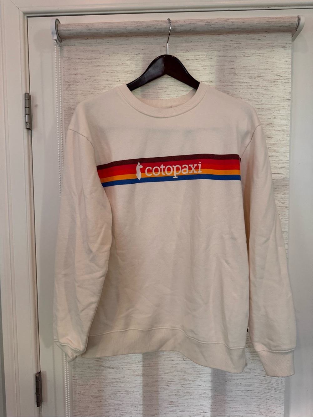 Cotopaxi Do Good Graphic Stripe Crewneck Sweatshirt Off-White Size L